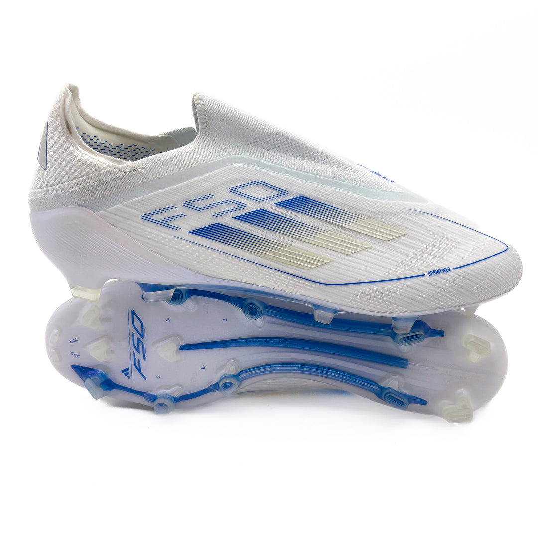 Adidas F50 Elite Laceless FG - Polar Victory - White/Silver Metallic/Bright Royal – Boots Plug, photo 1