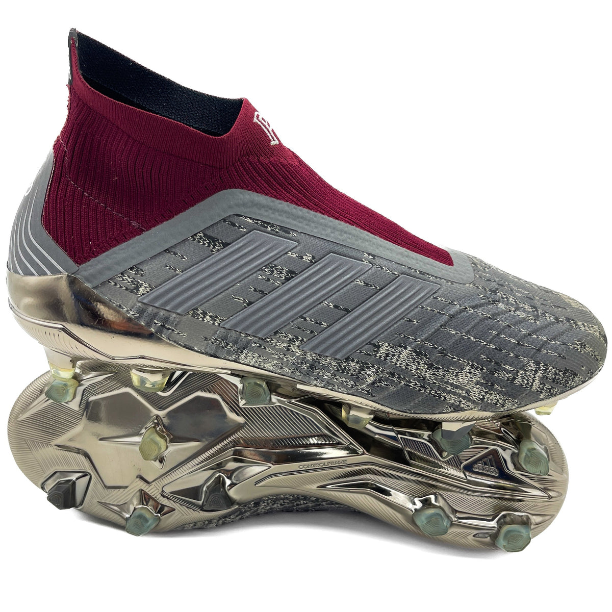  Predator サッカーシューズ シルバー/マルーン Adidas Predator 18+ FG Elite 