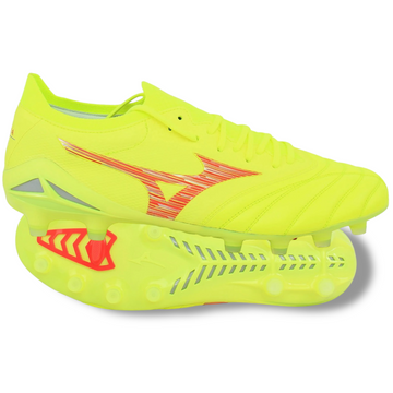 Mizuno Morelia Neo 4 Beta Japan FG - Elite Safety Yellow/Fiery Coral/Safety Yellow