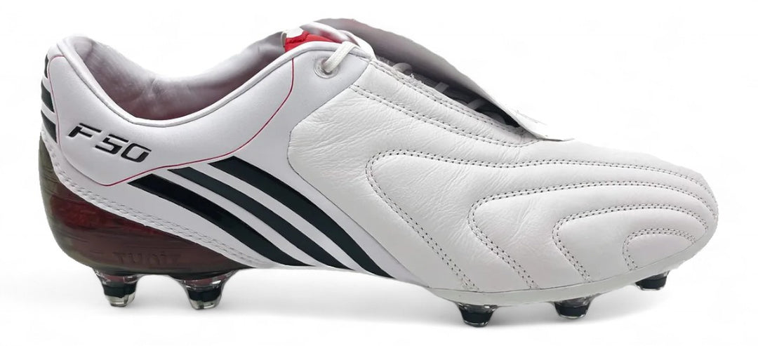 Adidas F50i Tunit Leather SG - Elite White/Black/Red – Boots Plug, photo 1