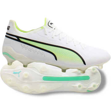 Puma King Ultimate FG/AG - Elite Pursuit - PUMA White/PUMA Black/Fast Yellow/Electric Peppermint