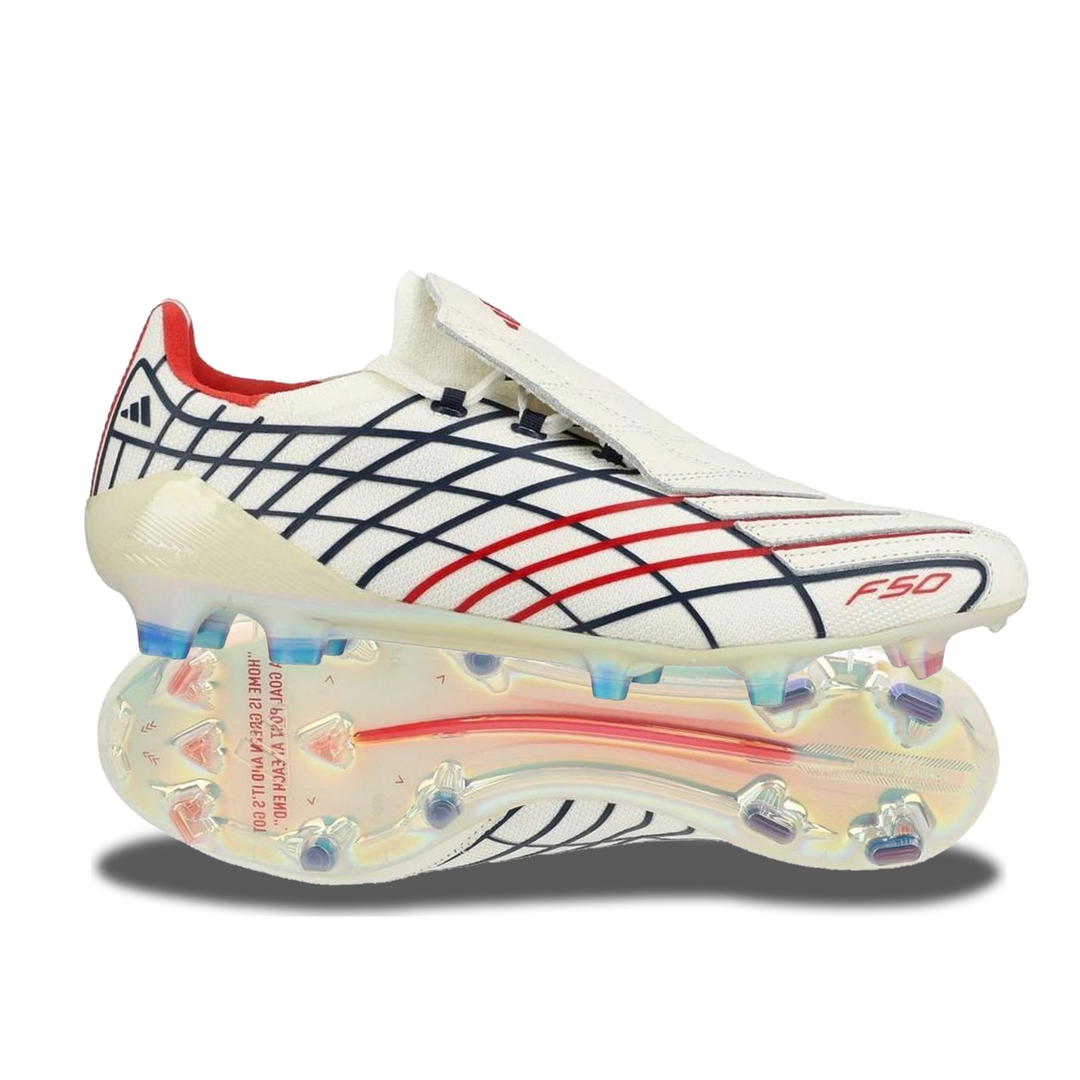 Adidas F50 Spider FG Limited Edition - Elite Unisport 30th Anniversary - Off White/Vivid Red/Indigo – Boots Plug, photo 1