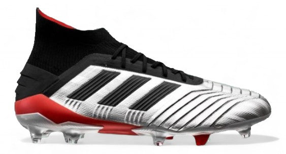 Adidas Predator 19.1 FG - Elite 302 Redirect - Silver Metallic/Core Black/Red – Boots Plug, photo 1
