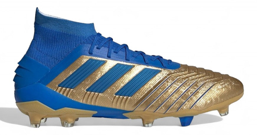 Adidas Predator 19.1 FG - Elite Input Code - Gold Metallic/Football Blue/White – Boots Plug, photo 1