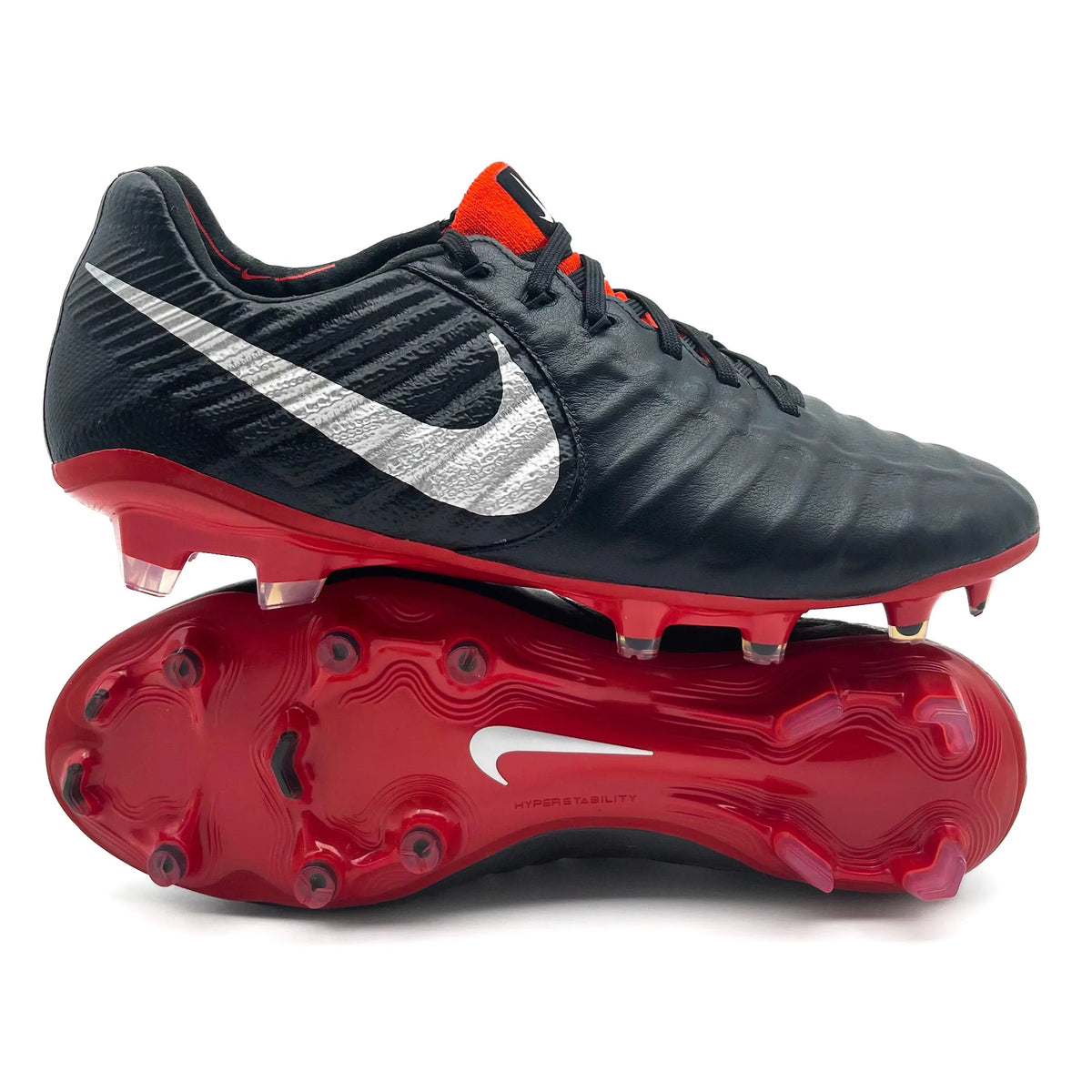 Nike tiempo black and red sales