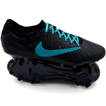 Nike Tiempo Legend 10 FG Custom Reverse Swoosh - Black/Teal