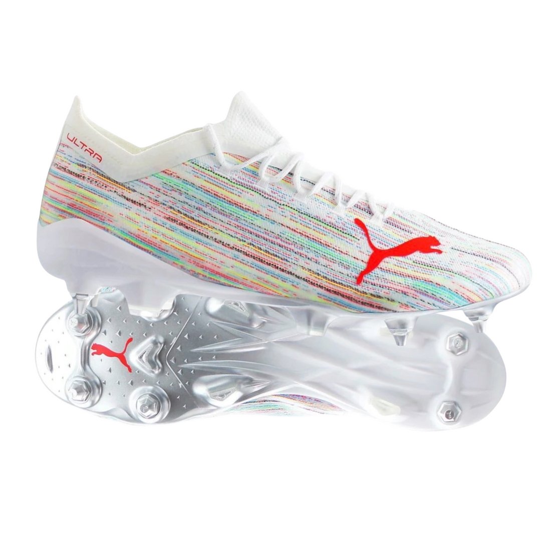 Puma Ultra 1.2 SG - Elite Spectra - Puma White/Red Blast/Puma Silver – Boots Plug, photo 1