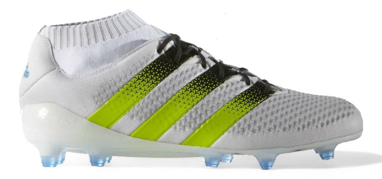 Adidas Ace 16.1 Primeknit FG/AG - Elite White/Semi Solar Slime/Shock Blue – Boots Plug, photo 1