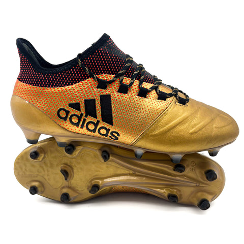 Adidas X 17.1 FG Leather 'Tactile Gold Metallic/Core Black/Solar Red'