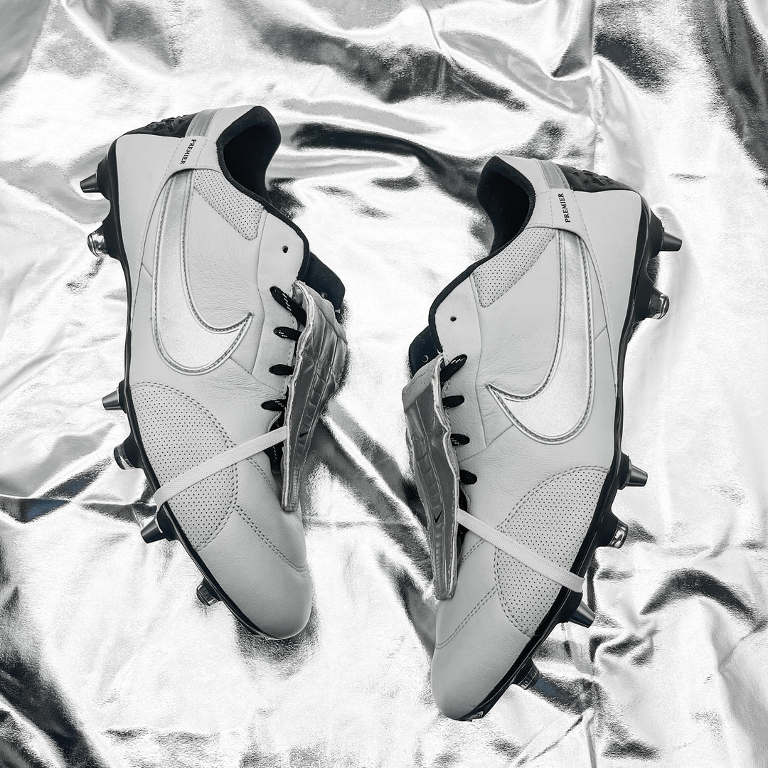Custom Tongue Nike Premier SG Elite Pure Platinum/Metallic Silver/Black – Boots Plug, photo 1