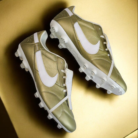 Custom Tongue Nike Premier FG 'Metallic Gold/White'
