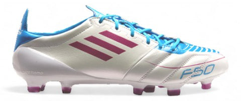Adidas F50 adiZero II Leather FG - Elite White/Radiant Pink/Cyan – Boots Plug, photo 1