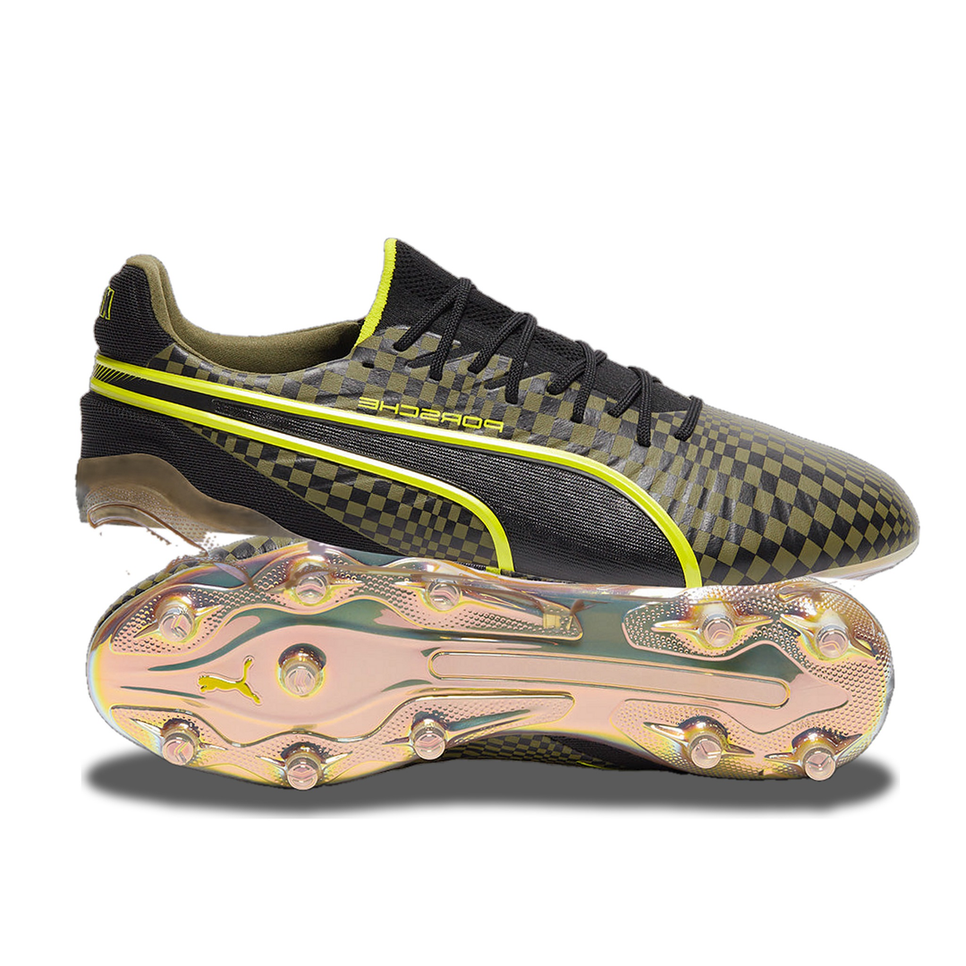 Puma King Ultimate X Porsche FG - Elite Olive Drab/Puma Black/Puma Gold – Boots Plug, photo 1