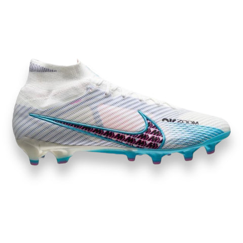 Nike Mercurial Superfly 9 AG Blast 'Anti-Clog Blast - White/Baltic Blue/Pink Blast/Indigo Haze'