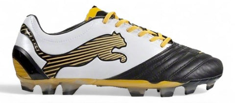 Puma Powercat 1.12 FG "Black/White/Yellow"