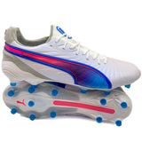 Puma King Ultimate FG Elite "Formula - White/Bluemazing/Flat Light Gray/Sunset Glow Women"