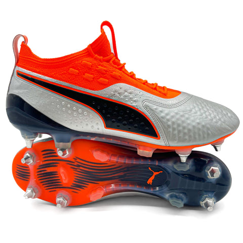Puma One 1 SG Leather 'Uprising - Puma Silver/Shocking Orange/PUMA Black'