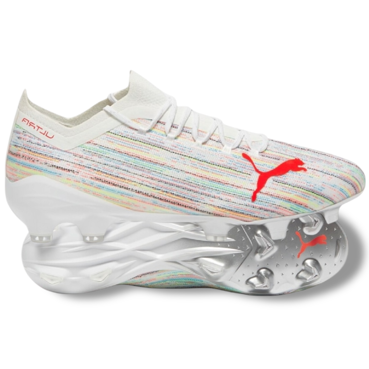 Puma Ultra 1.2 FG ELITE 'Spectra - PUMA White/Red Blast/Puma Silver ...