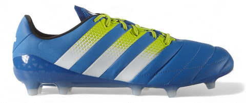 Adidas Ace 16.1 Leather FG/AG - Elite Shock Blue/Semi Solar Slime/White – Boots Plug, photo 1
