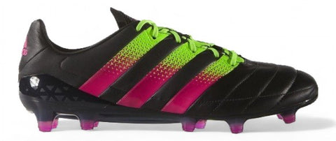 Adidas Ace 16.1 Leather FG/AG - Elite Core Black/Solar Green/Shock Pink – Boots Plug, photo 1