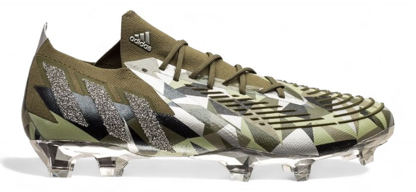 Adidas Predator Edge.1 Low FG Limited Edition - Elite Swarovski - Focus Olive/Silver Metallic/Magic Lime – Boots Plug, photo 1