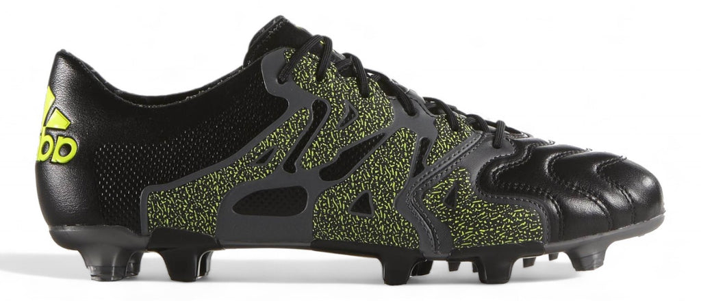 adidas X 15.1 Leather FG/AG ELITE 'Core Black/Solar Yellow/Night