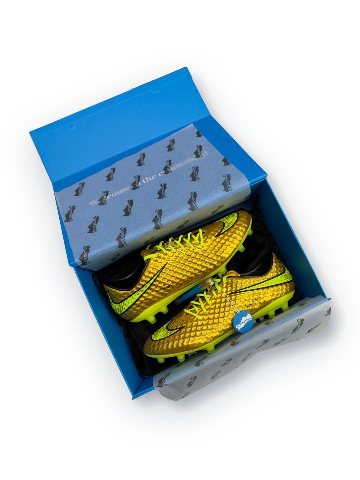 A pair packed in the Boots Plug box with our tag