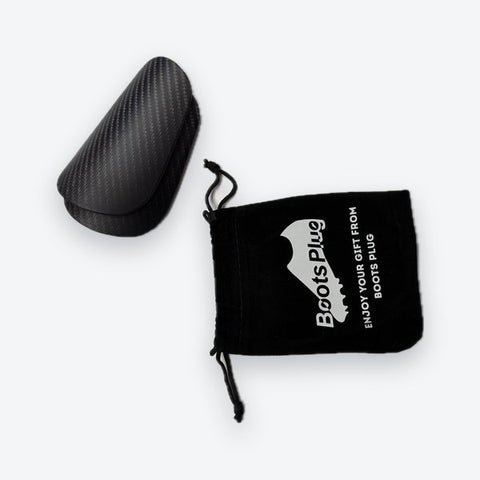 Carbon shin pad and Boots Plug gift pouch