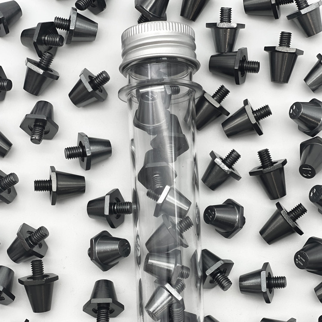 Silver metal studs with tube