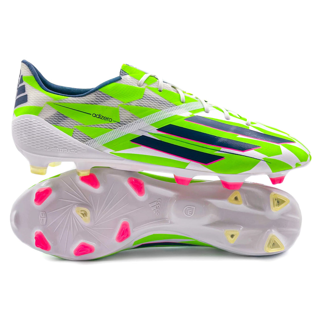 Adidas F50 Adizero FG ELITE 'Running White/Rich Blue/Neon Green Adidas F50 Adizero FG ELITE 'Running White/Rich Blue/Neon Green