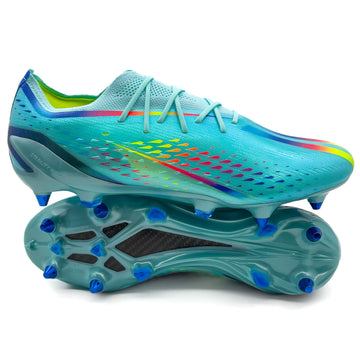 Adidas X Speedportal.1 SG ELITE “Al Rihla - Clear Aqua/Solar Red/Power Blue'