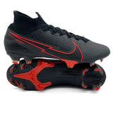 Nike Mercurial Superfly 7 FG 'Black X Chile Red - Black/Dark Smoke Grey/Chile Red'