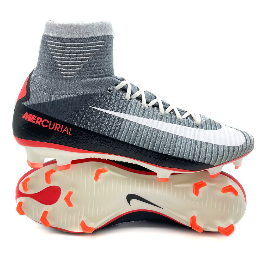 nike mercurial superfly grey and red