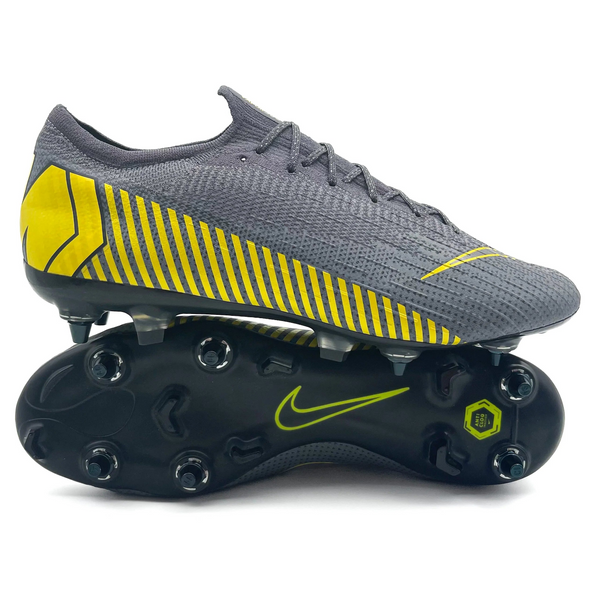 Nike Mercurial サッカーシューズ グレー/イエロー Nike Mercurial Vapor 12 SG ELITE AC 'Game Over - Thunder Grey