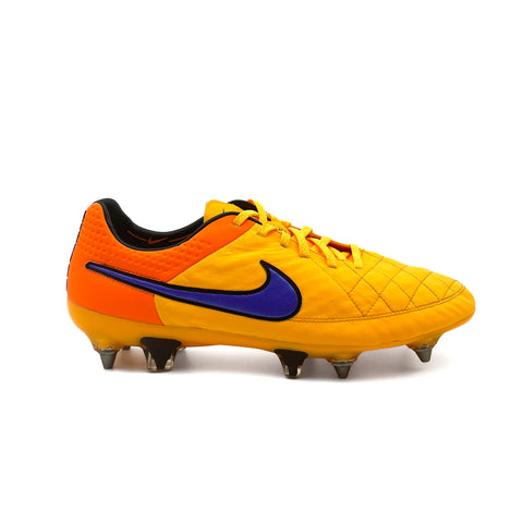 Orange and white nike tiempo on sale