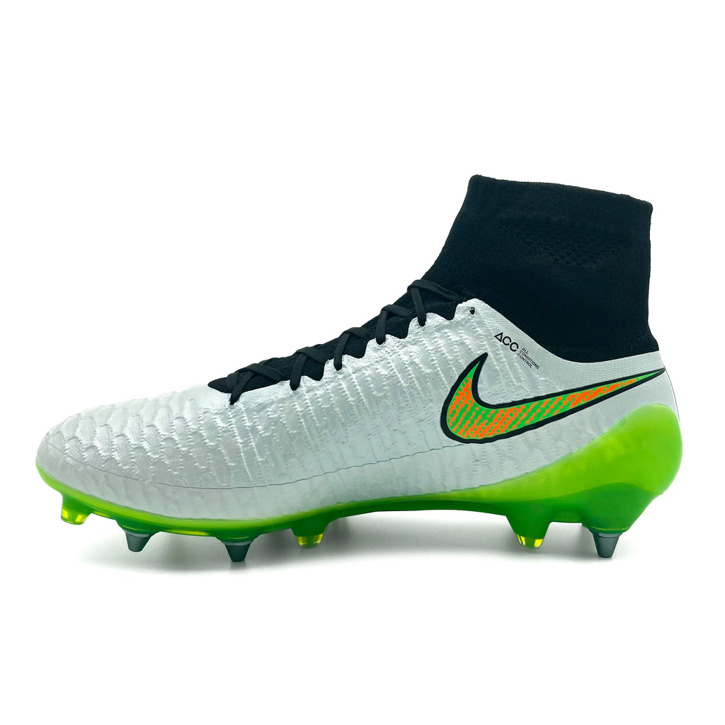 Nike Magista Obra 1 SG-PRO ELITE 'White/Poison Green/Black/Total Nike Magista Obra 1 SG-PRO ELITE 'White/Poison Green/Black/Total